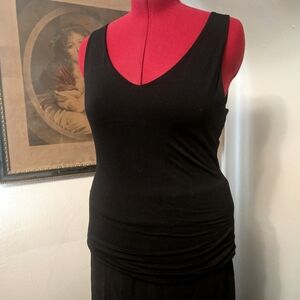 NWT L RW&CO black double layered tank top with wider straps and vneck